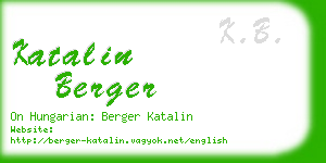 katalin berger business card